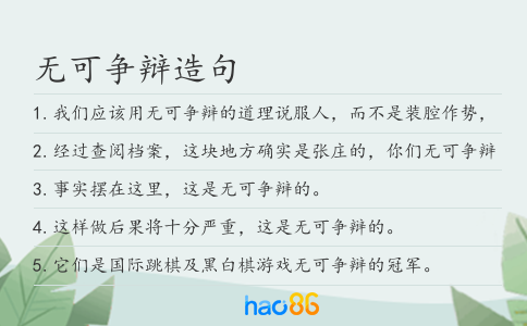 無可爭辯造句