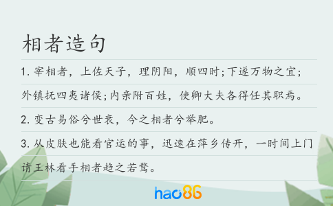 相者造句