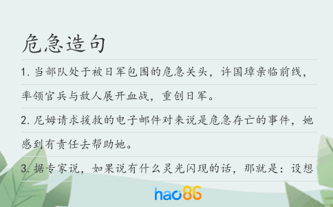 危急造句
