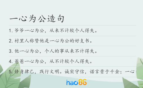 一心為公造句