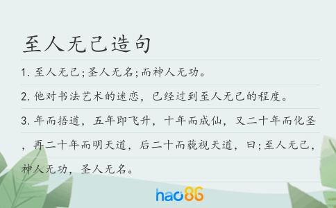 至人無己造句