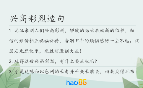 興高彩烈造句